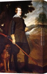 Hunters Canvas Paintings - Philip IV as a Hunter by Diego Rodriguez de Silva Velazquez