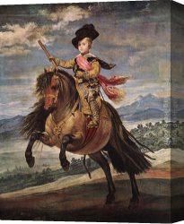 Silva Canvas Paintings - Prince Baltasar Carlos on Horseback by Diego Rodriguez de Silva Velazquez
