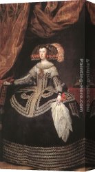 Silva Canvas Paintings - Queen Do&ntilde;a Mariana of Austria by Diego Rodriguez de Silva Velazquez