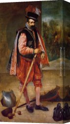 Austria Canvas Paintings - The Buffoon Juan de Austria by Diego Rodriguez de Silva Velazquez