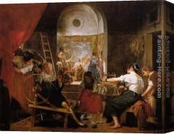 Silva Canvas Paintings - The Fable of Arachne by Diego Rodriguez de Silva Velazquez