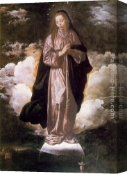 Immaculate Canvas Paintings - The Immaculate Conception by Diego Rodriguez de Silva Velazquez