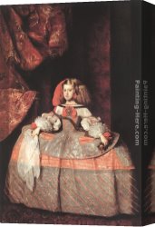 Austria Canvas Paintings - The Infanta Don Margarita de Austria by Diego Rodriguez de Silva Velazquez