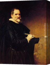 Cap Gris-nez Canvas Paintings - The Sculptor Mart&iacute;nez Monta&ntilde;&eacute;s by Diego Rodriguez de Silva Velazquez