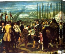 Silva Canvas Paintings - The Surrender of Breda by Diego Rodriguez de Silva Velazquez