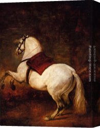 Silva Canvas Paintings - The White Horse by Diego Rodriguez de Silva Velazquez