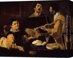 Silva Canvas Paintings - Three Musicians by Diego Rodriguez de Silva Velazquez