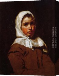 Young Peasant Girl with a Stick Canvas Paintings - Young Peasant Girl by Diego Rodriguez de Silva Velazquez