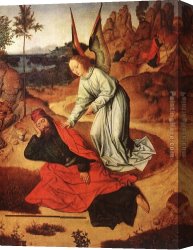Prophet Canvas Paintings - Prophet Elijah in the Desert by Dirck Bouts