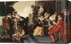Dirck Bouts Canvas Paintings - Garden Party by Dirck Hals