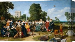 Dirck Bouts Canvas Paintings - The F&ecirc;te Champ&ecirc;tre by Dirck Hals