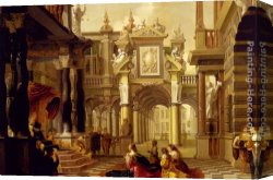 Receiving Canvas Paintings - Solomon Receiving The Queen Of Sheba by Dirck van Delen