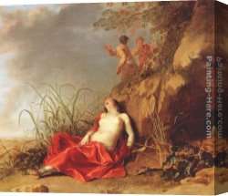 Der Jubil Canvas Paintings - Sleeping Nymph by Dirck van der Lisse