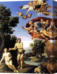 Adam Canvas Paintings - Adam and Eve by Domenichino