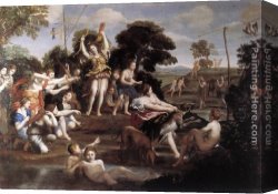 Diana And Acteon Canvas Paintings - Diana and her Nymphs by Domenichino