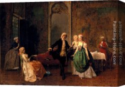 Lessons Canvas Paintings - The Dancing Lesson by Domenico Induno