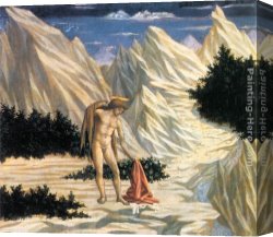 Wilderness Canvas Paintings - St John in the Wilderness (predella 2) by Domenico Veneziano