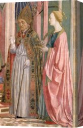 Madonna And Child with Saints And Angels Canvas Paintings - The Madonna and Child with Saints - detail by Domenico Veneziano