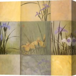 Li-leger Canvas Paintings - Iris Nine Patch I by Don Li-Leger