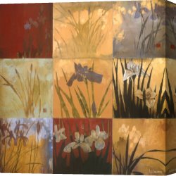 Li-leger Canvas Paintings - Iris Nine Patch II by Don Li-Leger