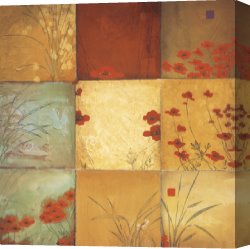 Poppy Nine Patch Canvas Paintings - Poppy Nine Patch by Don Li-Leger