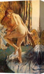 The Harem Bath Canvas Paintings - After the Bath by Edgar Degas