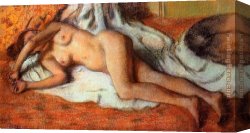 The Harem Bath Canvas Paintings - After the Bath ii by Edgar Degas