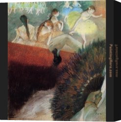 Ballet Canvas Paintings - At the Ballet by Edgar Degas