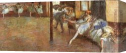 Ballet Canvas Paintings - Ballet Rehearsal 1891 by Edgar Degas