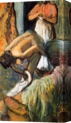 The Harem Bath Canvas Paintings - Breakfast after the Bath I by Edgar Degas