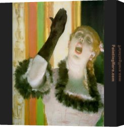 Edgar Canvas Paintings - Cafe Concert Singer by Edgar Degas