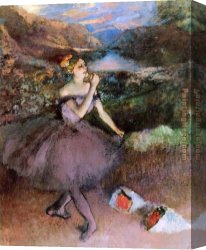 Bouquet Canvas Paintings - Dancer with Bouquets by Edgar Degas