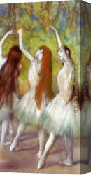 Green Canvas Paintings - Dancers in Green by Edgar Degas