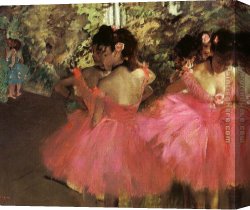 Ballet Canvas Paintings - Dancers in Pink by Edgar Degas