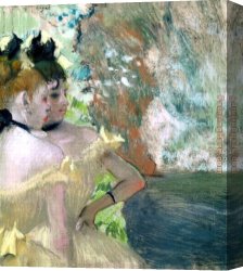(wings) Canvas Paintings - Dancers in the Wings 2 by Edgar Degas