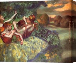 Ballet Canvas Paintings - Four Dancers by Edgar Degas