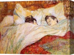Edgar Canvas Paintings - In Bed by Edgar Degas