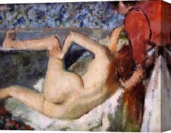 The Harem Bath Canvas Paintings - The Bath II by Edgar Degas