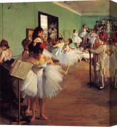 Dance at Bougival I Canvas Paintings - The Dance Class II by Edgar Degas