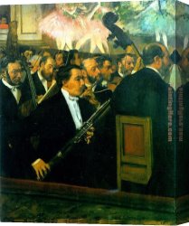Edgar Canvas Paintings - The Orchestra of the Opera by Edgar Degas