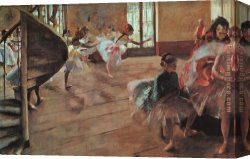 Ballet Canvas Paintings - The Rehearsal by Edgar Degas