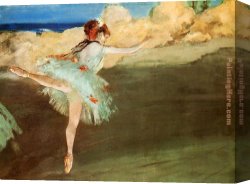 Edgar Canvas Paintings - The Star - Dancer on Pointe by Edgar Degas