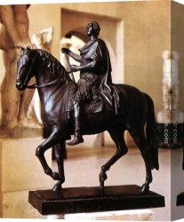 Statue Canvas Paintings - Equestrian statue of Louis XV by Edme Bouchardon