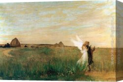 Inspiration Canvas Paintings - Hesiod Listening to the Inspiration of the Muse by Edmond Francois Aman-Jean