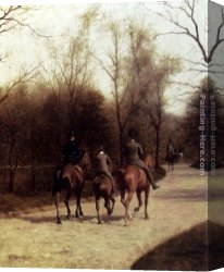 The Sledge Ride Canvas Paintings - An Afternoon Ride by Edmond Grandjean