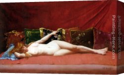 Femme Canvas Paintings - Femme nue allongee by Edmond Grandjean