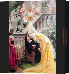 Edmund Blair Leighton Canvas Paintings - Alain Chartier by Edmund Blair Leighton