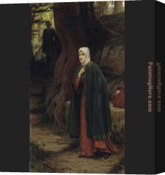 Edmund Blair Leighton Canvas Paintings - Forest Tryst by Edmund Blair Leighton
