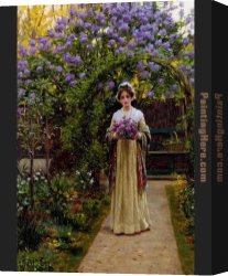 Edmund Blair Leighton Canvas Paintings - Lilac by Edmund Blair Leighton