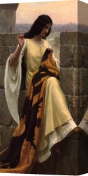 Edmund Blair Leighton Canvas Paintings - Stitching the Standard by Edmund Blair Leighton